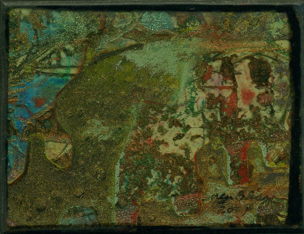 Acrylic and Lacquer on Wood Panel, 3.125in x 2.375in - 2004 